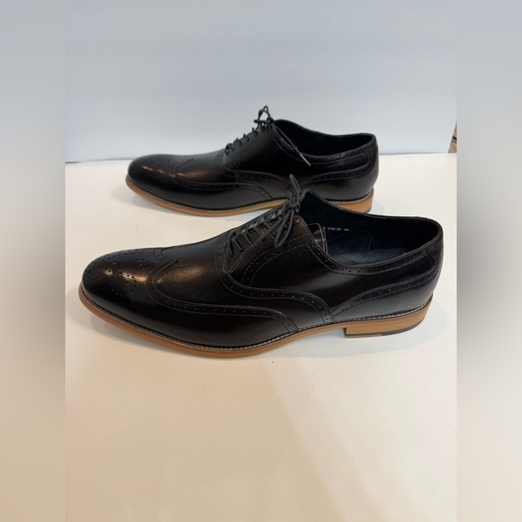 Men’s Stacy Adams Black Wingtip Oxford Dress Shoes NOS size 15 Wide - Picture 6 of 11